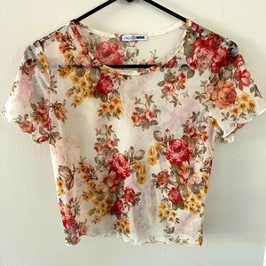 Floral Mesh Tee